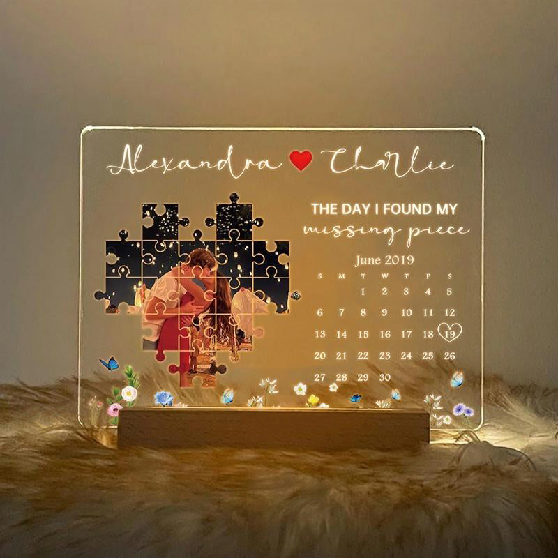 Le jour où j'ai retrouvé ma pièce manquante Lightbox Cadeau personnalisé