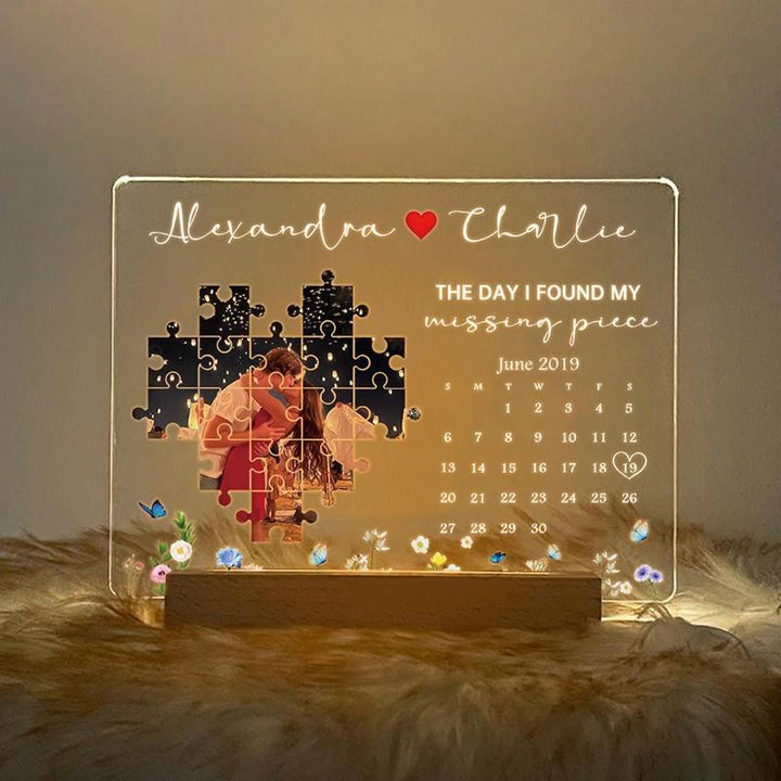 Le jour où j'ai retrouvé ma pièce manquante Lightbox Cadeau personnalisé