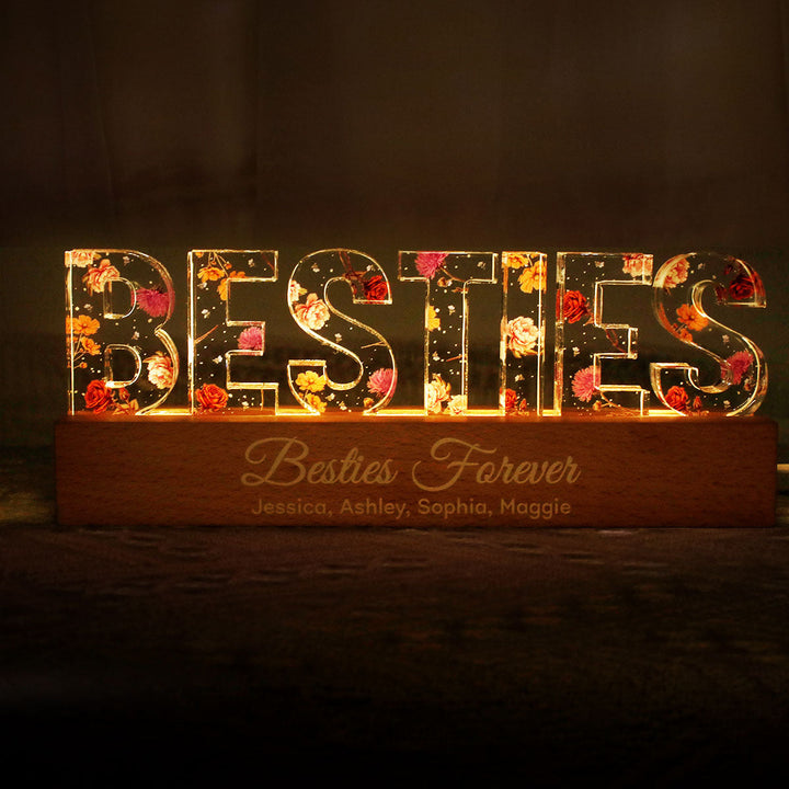 Veilleuse LED personnalisée pour amis proches - Cadeau d'amitié unique