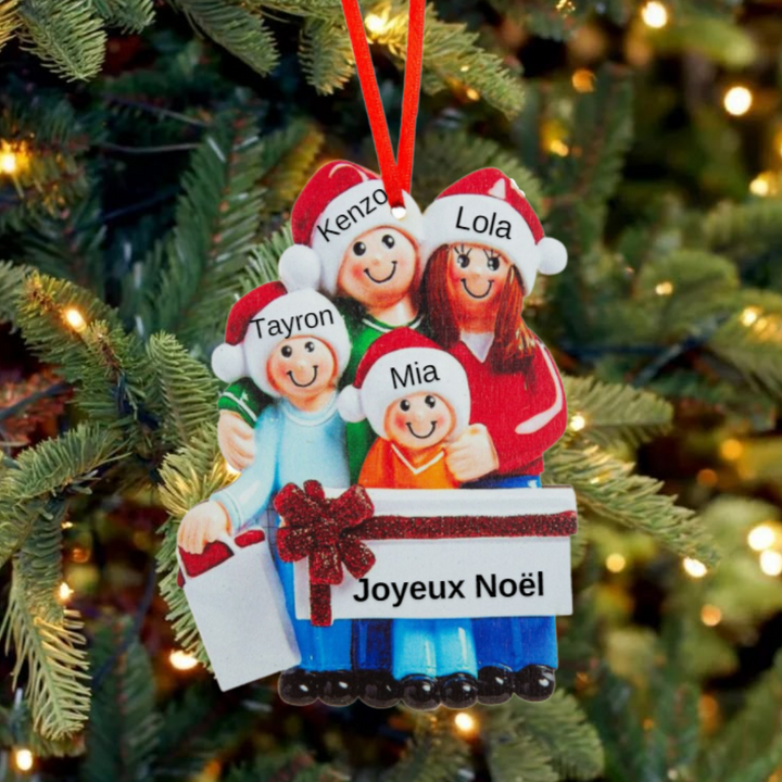 Ornements personnalisé de Noël poupées 3-5 prénoms et texte