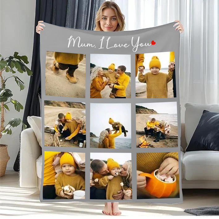 Couverture Polaire Couvertures personnalisées pour la fête des mères avec 9 photos