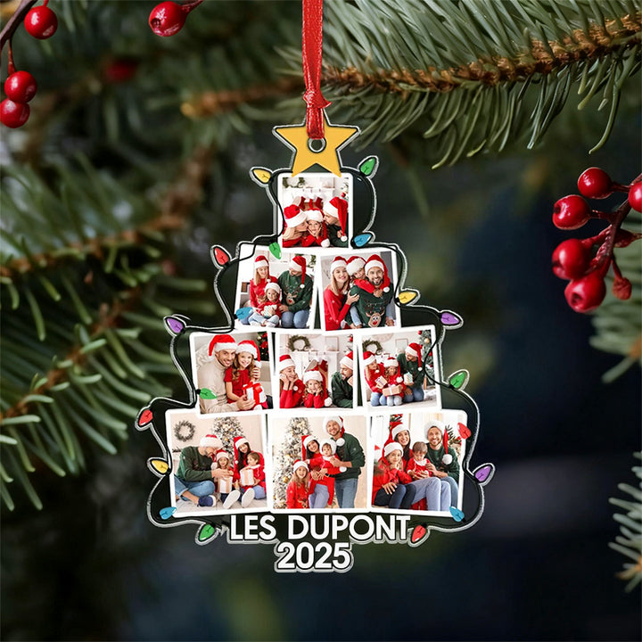 Ornement d'arbre généalogique photo personnalisé, ornement d'arbre de Noël 2025