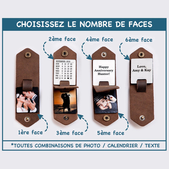 Porte-clés en cuir personnalisé pour maman, cadeau personnalisé pour maman, porte-clés en cuir avec texte et photo
