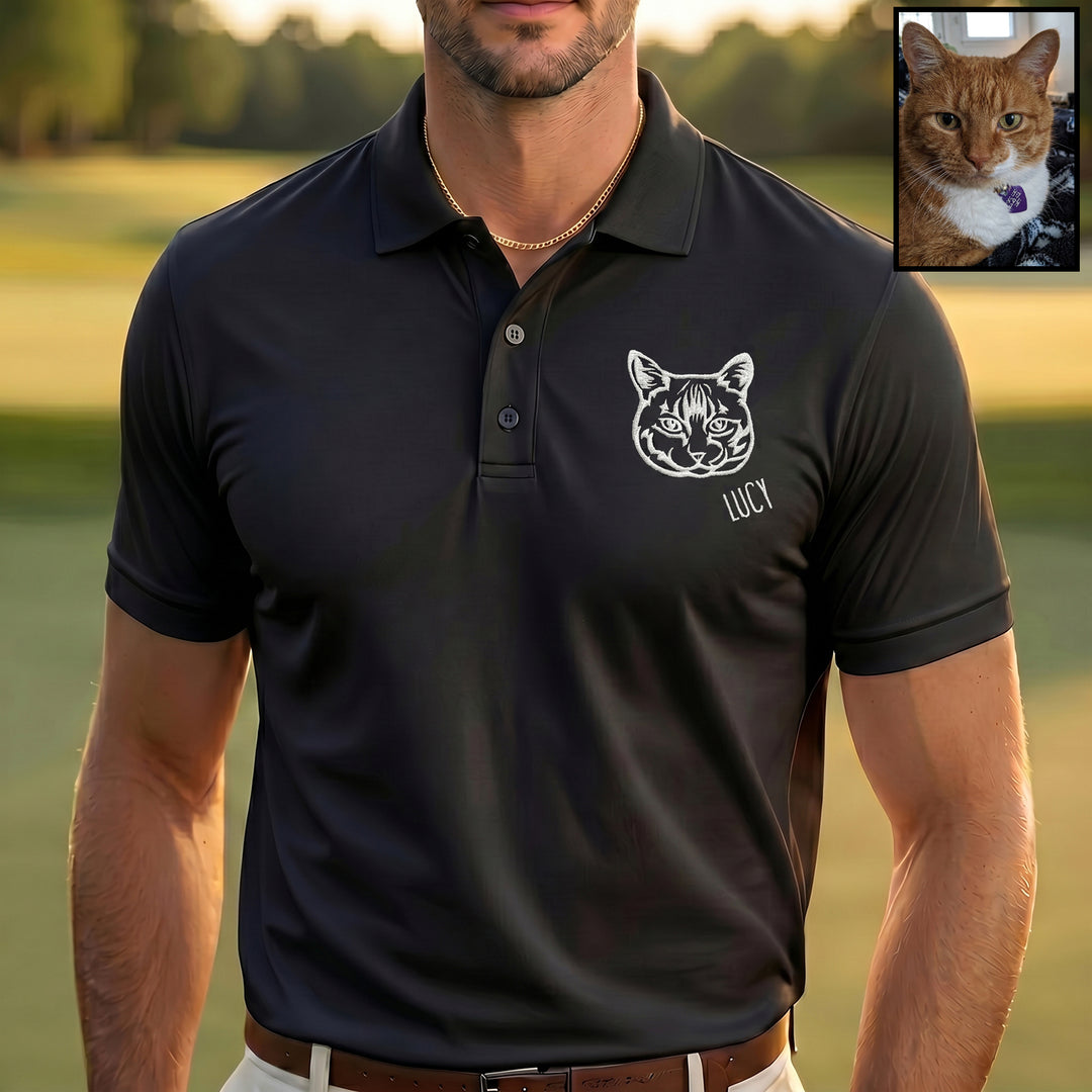 Polo avec portrait d'animal brodé – Un cadeau pour les amoureux des animaux
