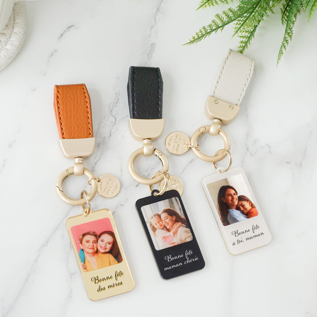 Porte-clés photo personnalisé avec message personnalisé - Porte-clés maman en acrylique