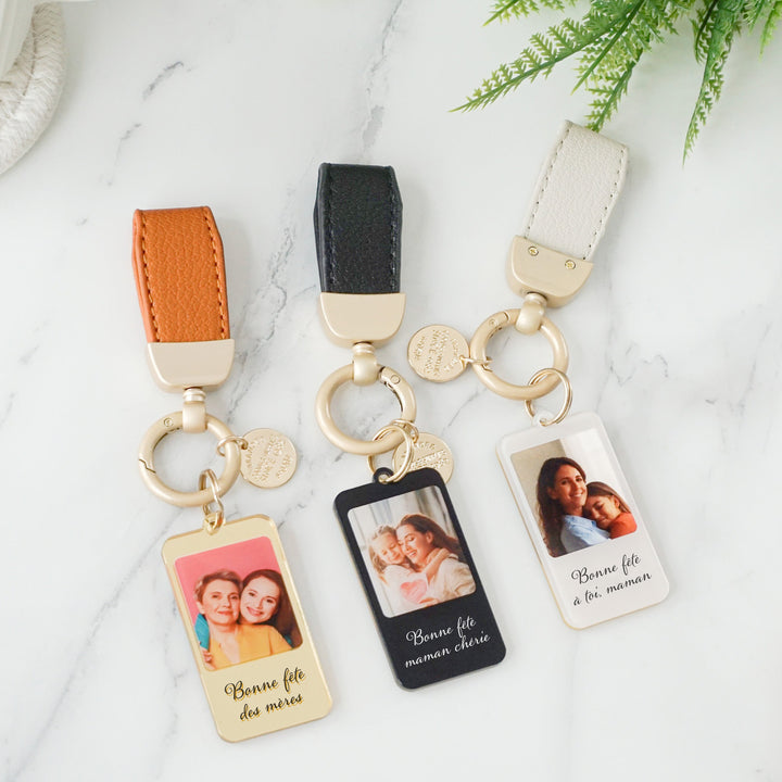 Porte-clés photo personnalisé avec message personnalisé - Porte-clés maman en acrylique