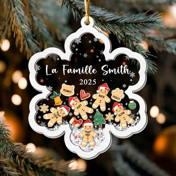 Ornement de Noël familial personnalisé en pain d'épice, cadeaux de Noël