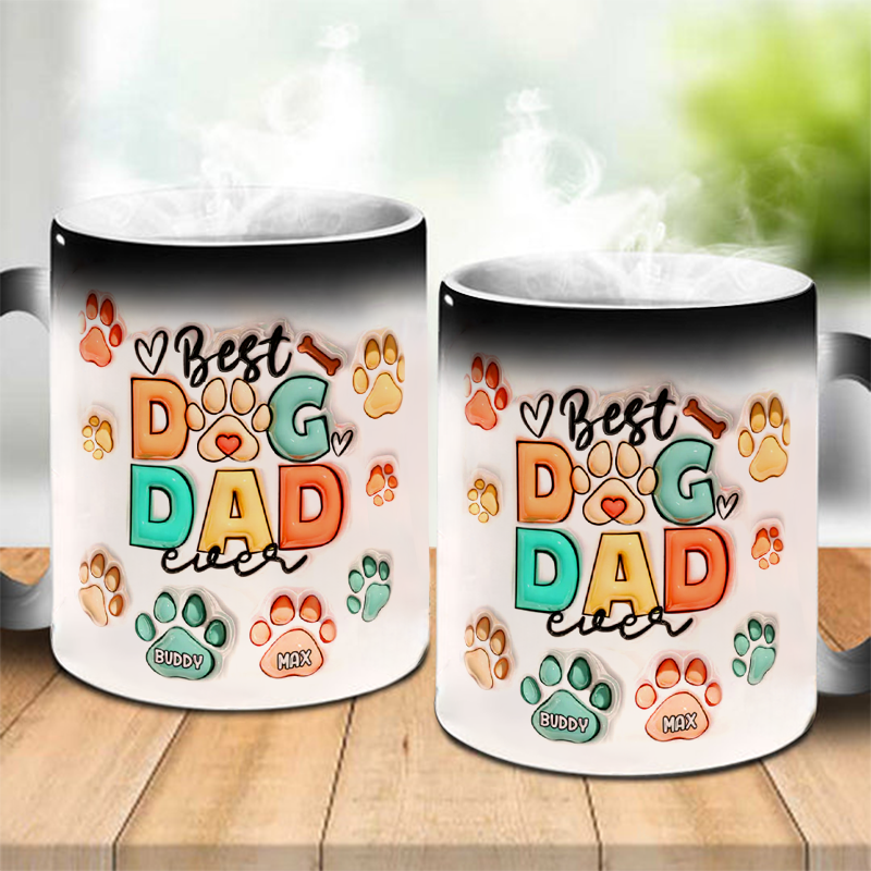 DOG DAD-Tasse magique personnalisée 3D - Famille Cdeau pour PAPA