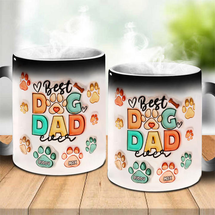 DOG DAD-Tasse magique personnalisée 3D - Famille Cdeau pour PAPA