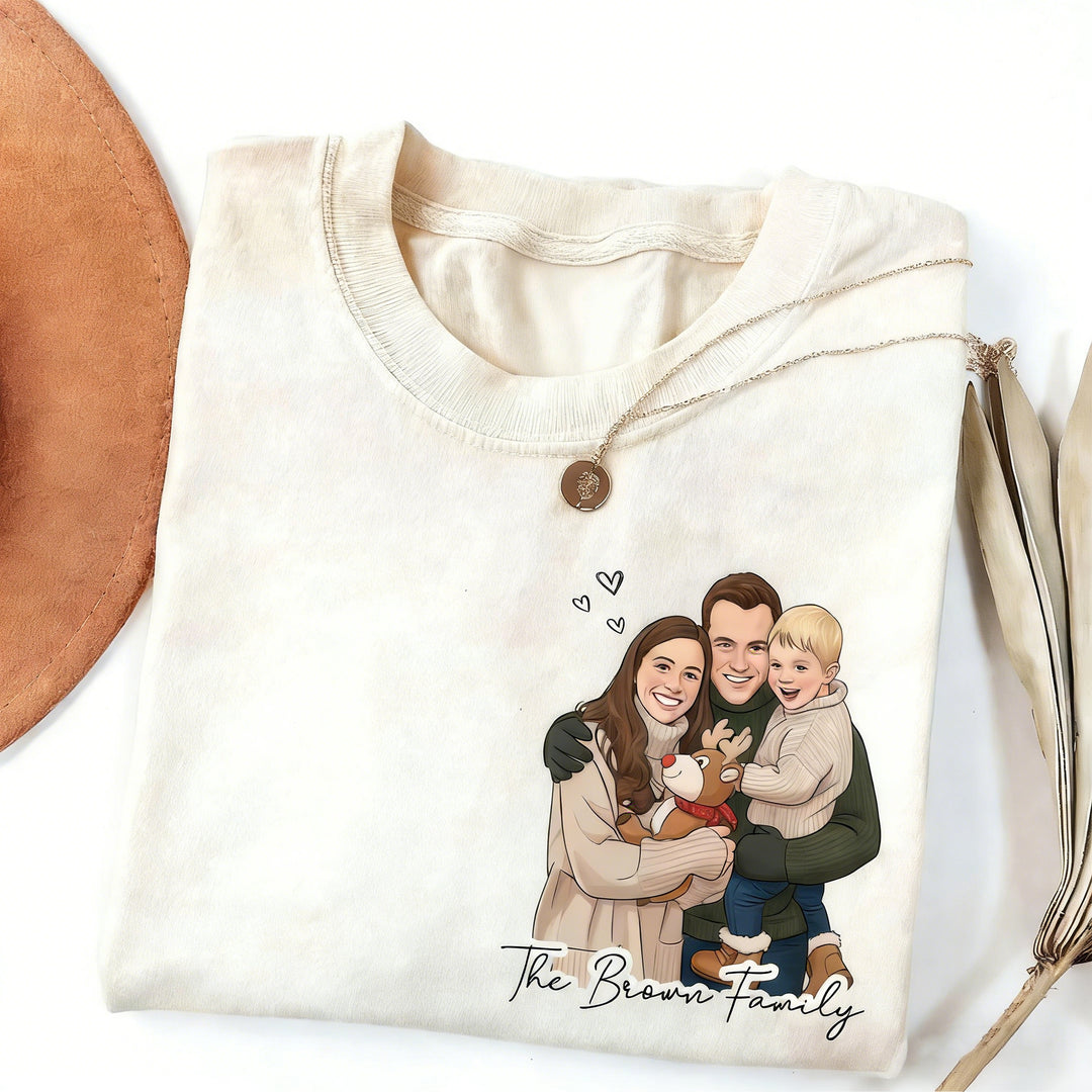 Sweat à capuche avec transfert thermique portrait, cadeau idéal pour les couples, la famille et les amis.