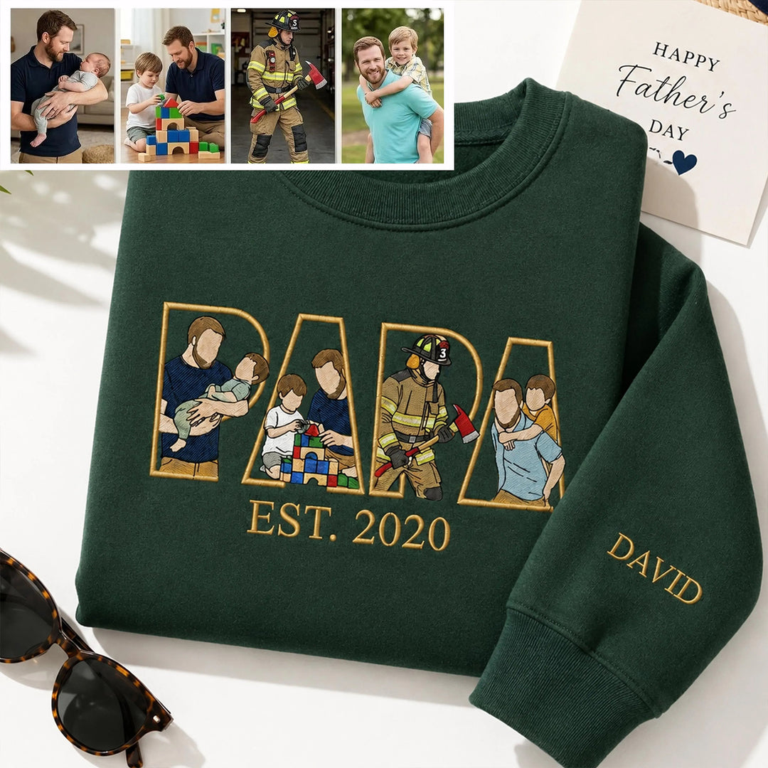T-shirts et sweat personnalisés brodés à partir de photos, fête des pères