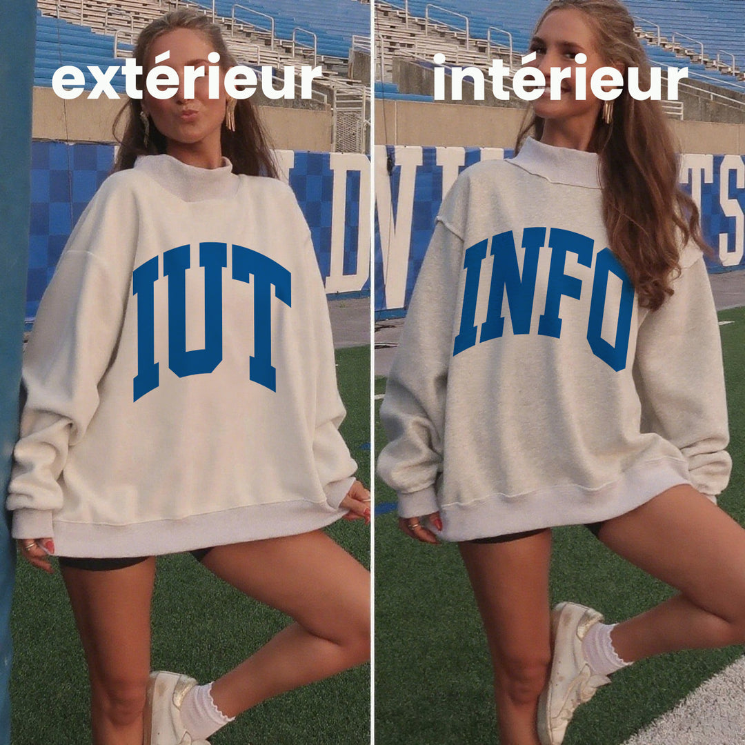 Sweat-shirt à col montant réversible – Montrez votre esprit d’équipe universitaire