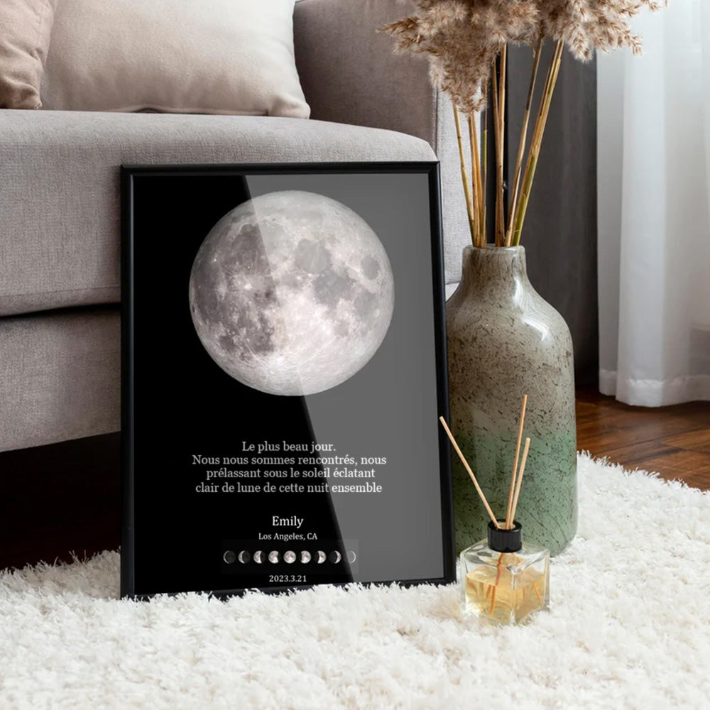 Carte de la lune du jour où je t'ai rencontré Pour Couple