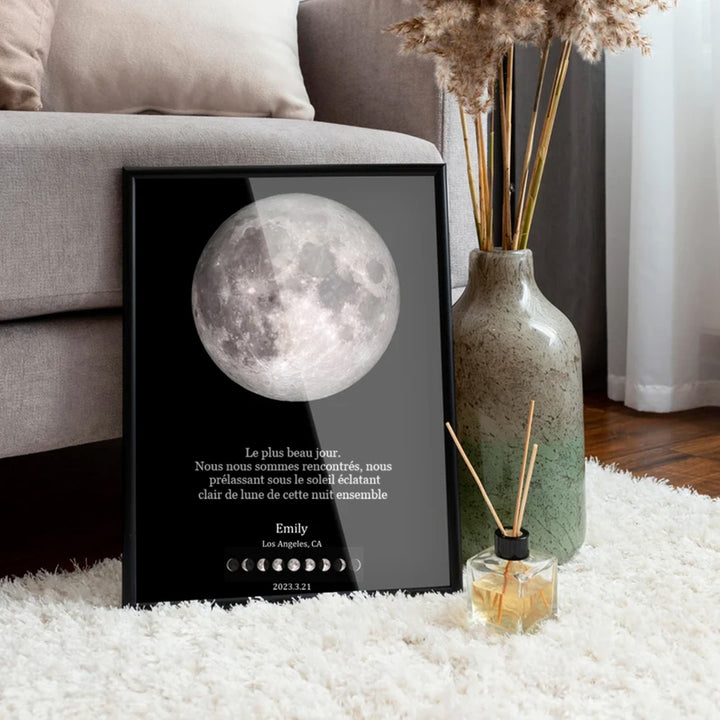 Carte de la lune du jour où je t'ai rencontré Pour Couple