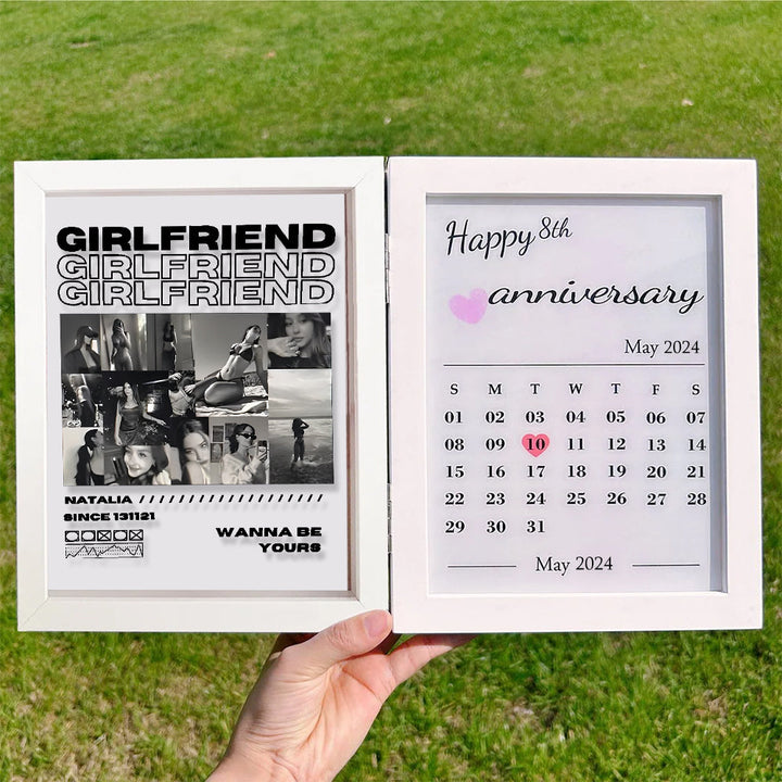 Cadre photo personnalisé avec calendrier anniversaire