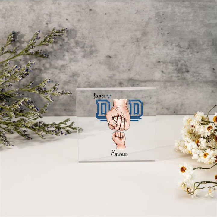 Cadeaux pour papa, prénoms personnalisés en acrylique pour papa et enfants