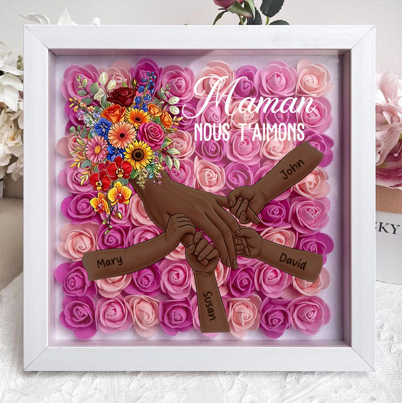 Cadre personnalisé “Maman main dans la main” avec prénoms – Cadeau émouvant pour la Fête des Mères