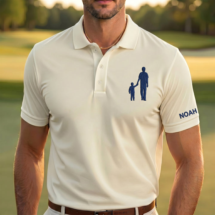 Un polo monochrome uni à portrait pour les papas – un cadeau pour la fête des pères