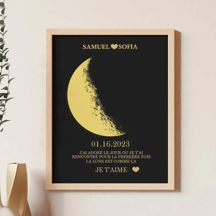 Phases De Lune Et Noms Personnalisés Avec Texte Pour Couple