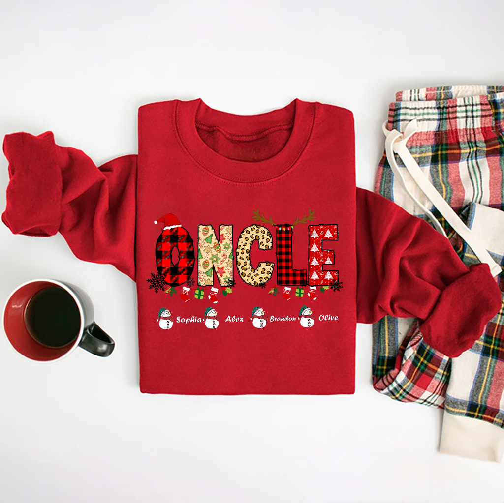 Sweat-shirt personnalisé avec nom de famille pour Noël, t-shirt de grand-mère de Noël