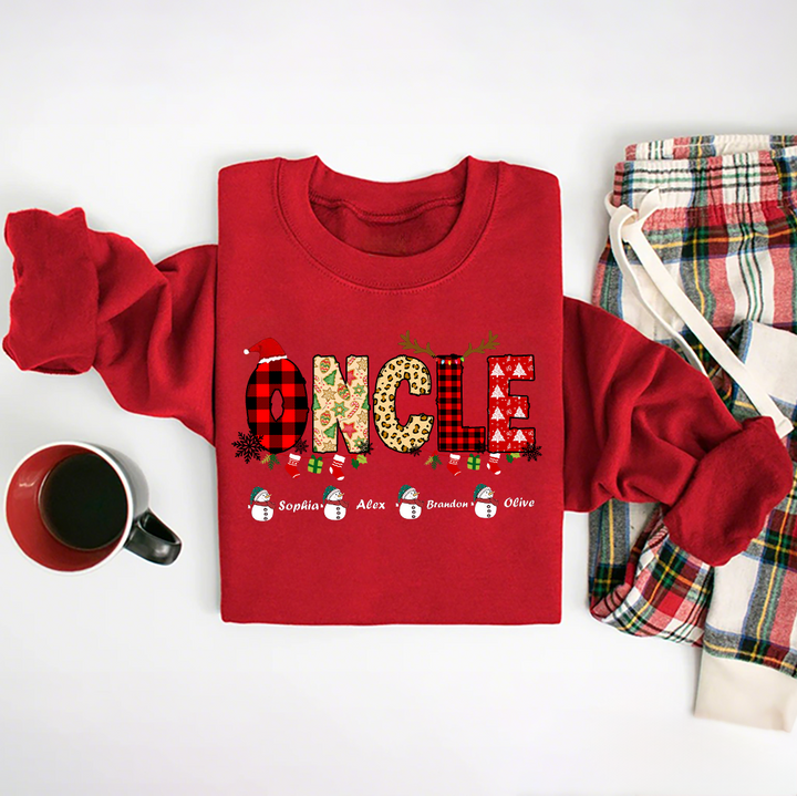 Sweat-shirt personnalisé avec nom de famille pour Noël, t-shirt de grand-mère de Noël