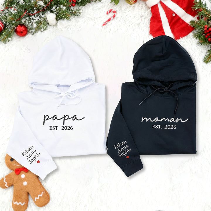 Sweat-shirts personnalisés pour maman et papa, cadeaux pour maman et papa
