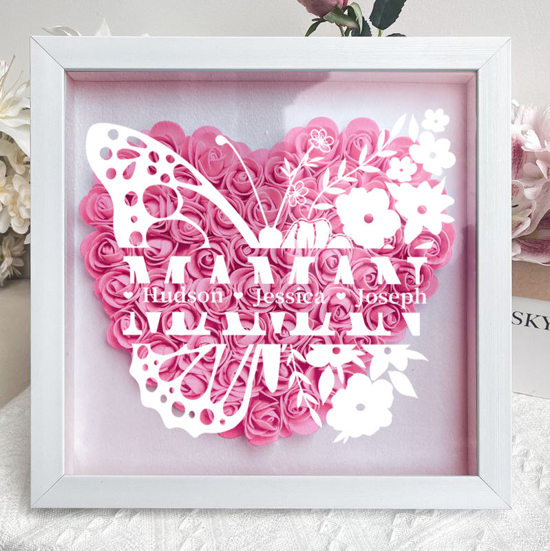 Cadeau pour maman avec prénoms d'enfants personnalisés - Boîte à fleurs personnalisée