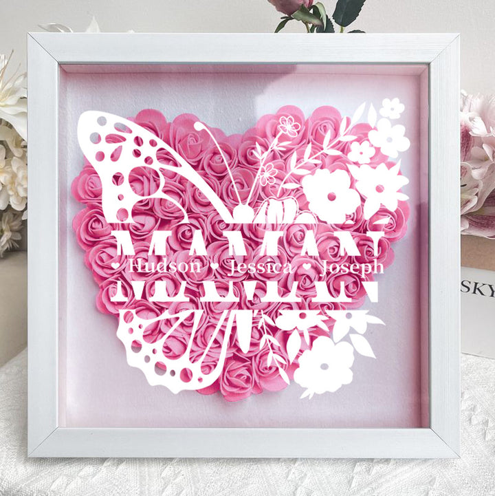 Cadeau pour maman avec prénoms d'enfants personnalisés - Boîte à fleurs personnalisée