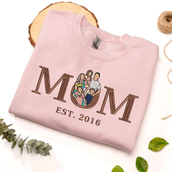 Sweat-shirt brodé personnalisé avec photo de maman