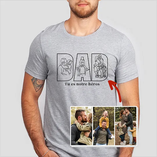 Cadeau personnalisé pour la fête des pères – Sweat-shirt avec silhouette imprimée pour papa, grand-père ou figure paternelle