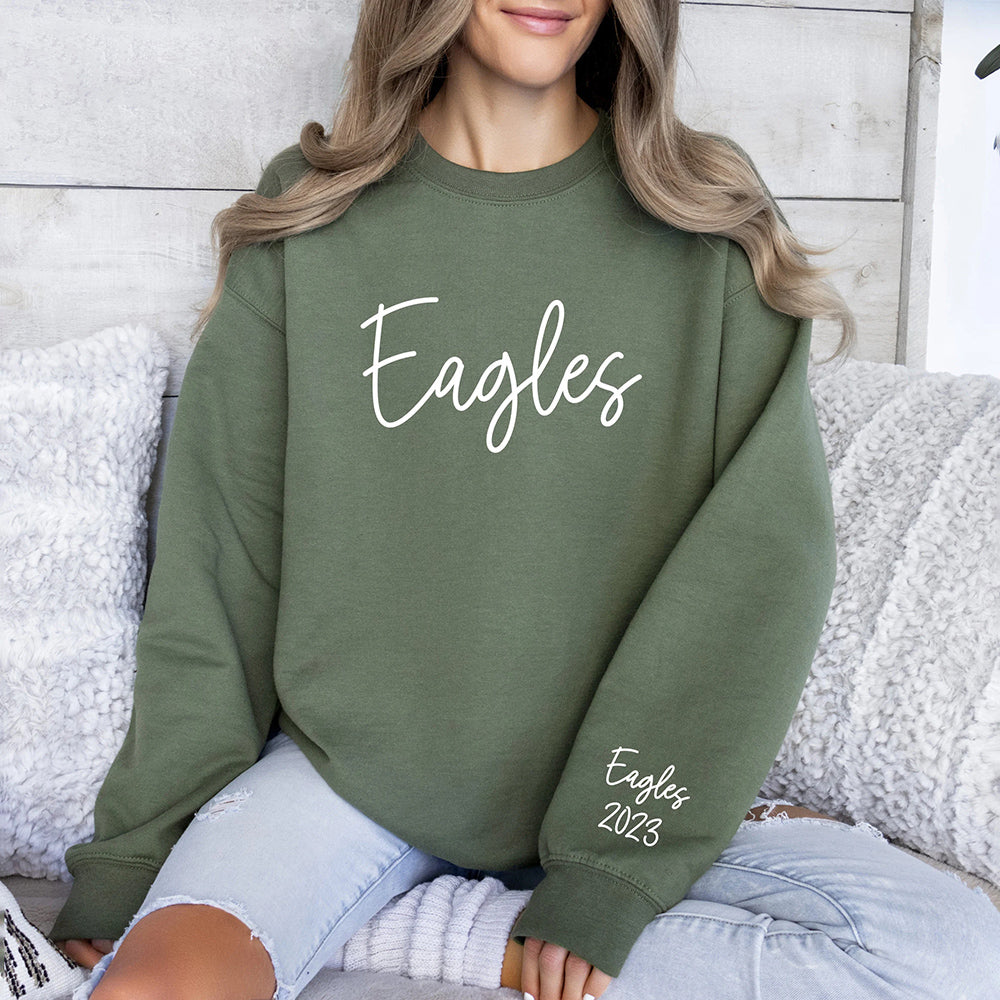 Sweat-shirt personnalisé avec nom d'équipe imprimé en 3D PUFF