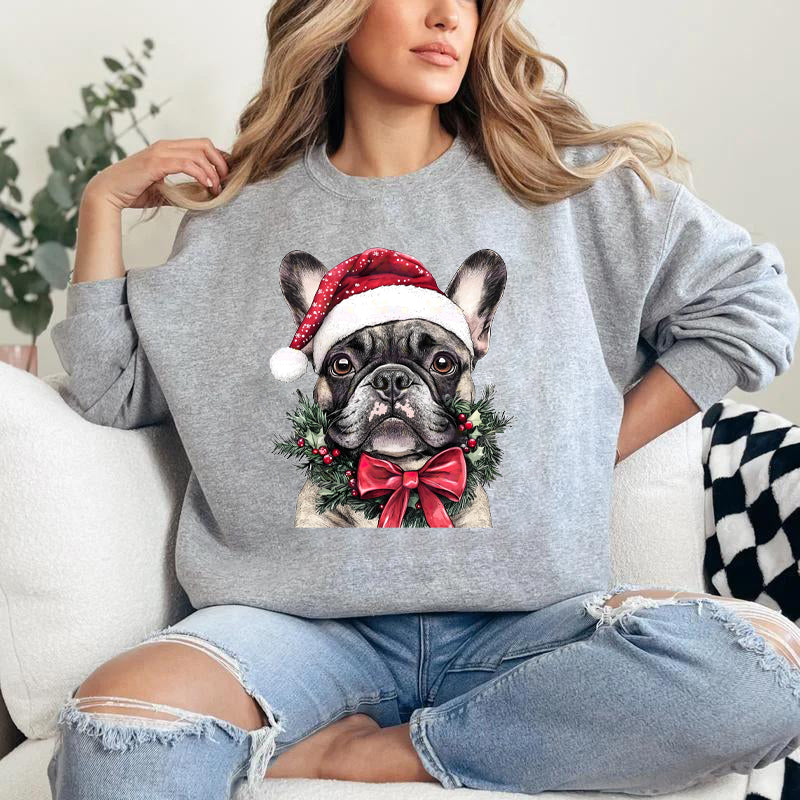 Sweat-shirt de Noël personnalisé pour animaux de compagnie avec bonnet de Père Noël personnalisé
