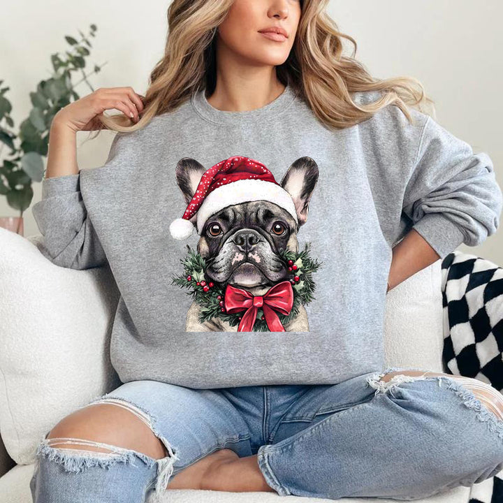 Sweat-shirt de Noël personnalisé pour animaux de compagnie avec bonnet de Père Noël personnalisé