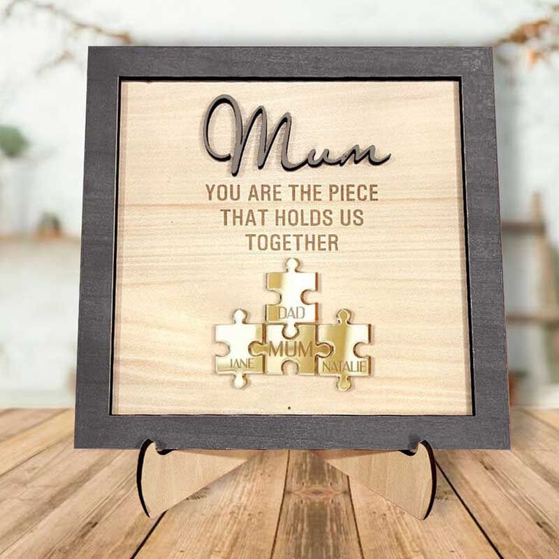 Cadre de puzzle de nom personnalisé Cadeau de la fête des Mères