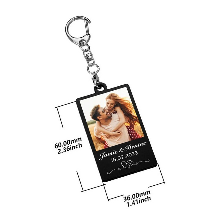 Porte-clés personnalisé en acrylique en forme de carré pour la Saint-Valentin