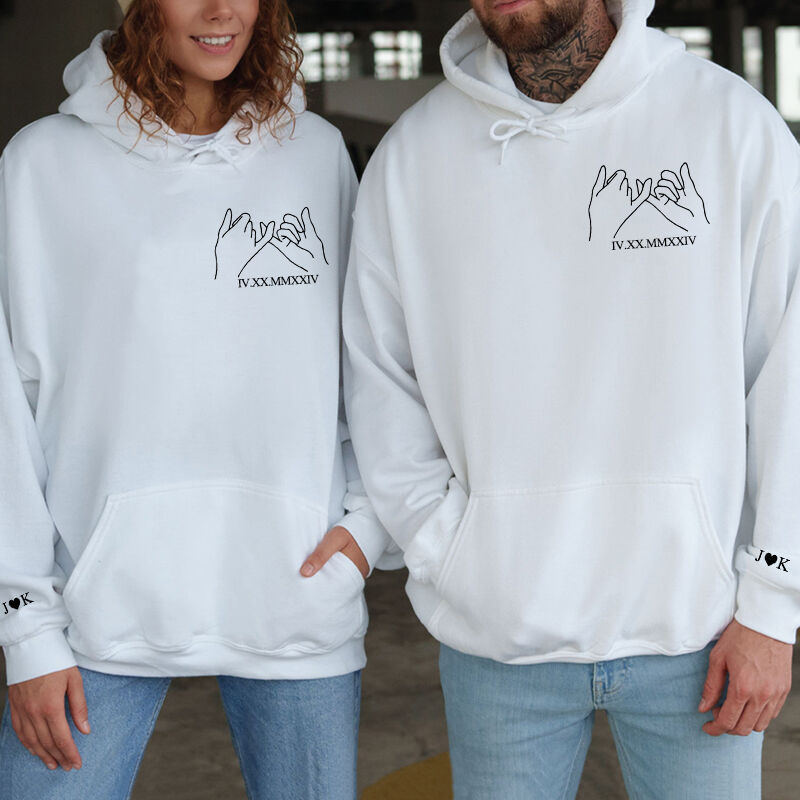 Pull brodé avec date en chiffres romains pour l'anniversaire