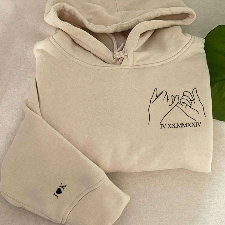 Pull brodé avec date en chiffres romains pour l'anniversaire