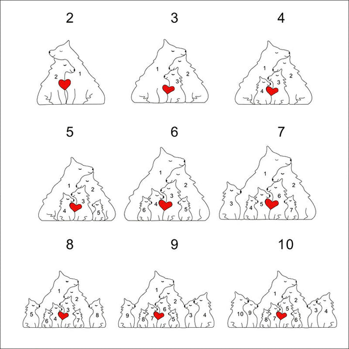 Cadre photo puzzle loup personnalisé, cadeau chaleureux pour la fête des mères