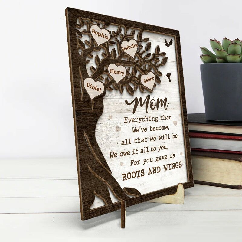 Puzzle arbre d'amour personnalisé avec noms de famille