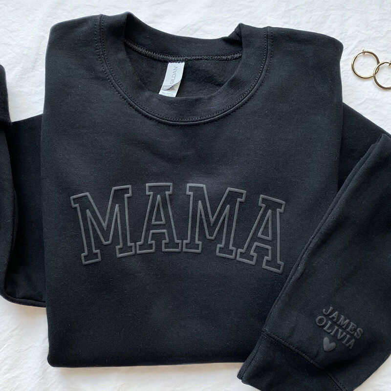 Sweat-shirt Puff personnalisé avec texte 3D pour la fête des mères