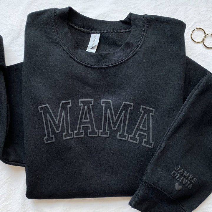Sweat-shirt Puff personnalisé avec texte 3D pour la fête des mères