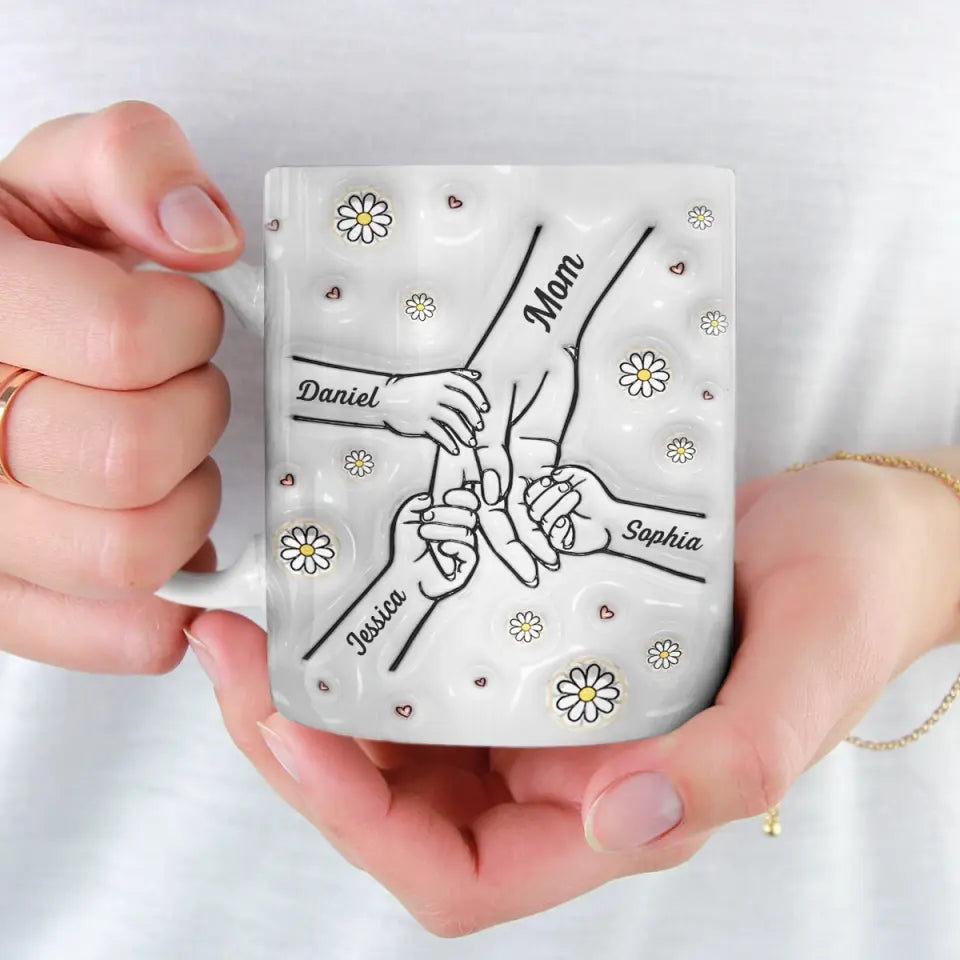 Joie de Famille: Mug 3D Personnalisé - Mère, Grand-mère - Cadeau Spécial
