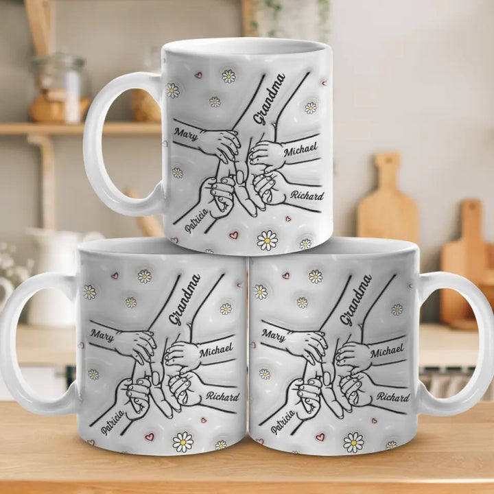Joie de Famille: Mug 3D Personnalisé - Mère, Grand-mère - Cadeau Spécial