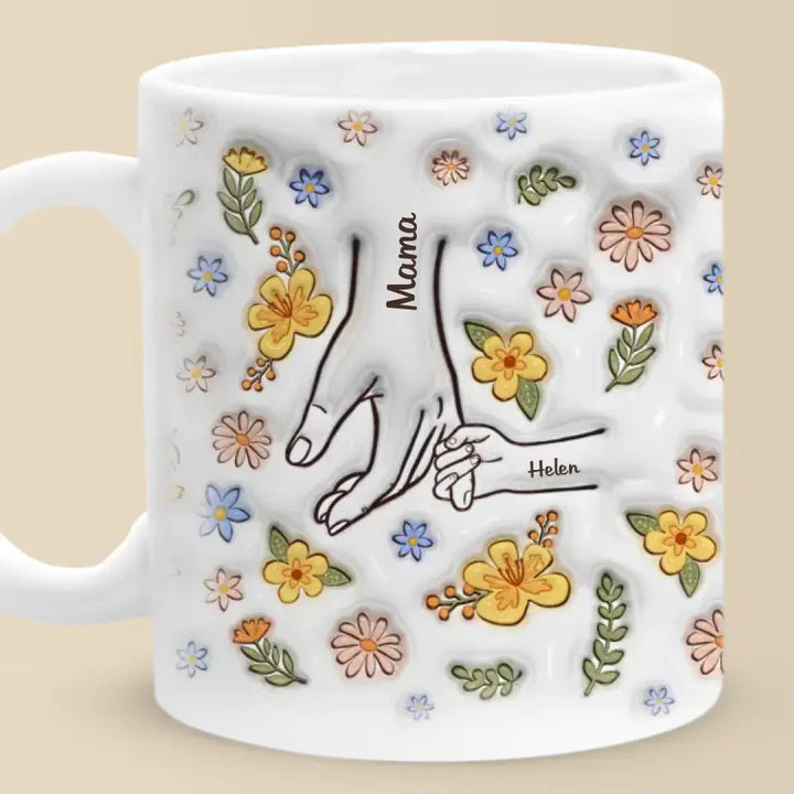 Coeur Familial: Tasse Personnalisée 3D - Maman, Mamie - Cadeau Précieux