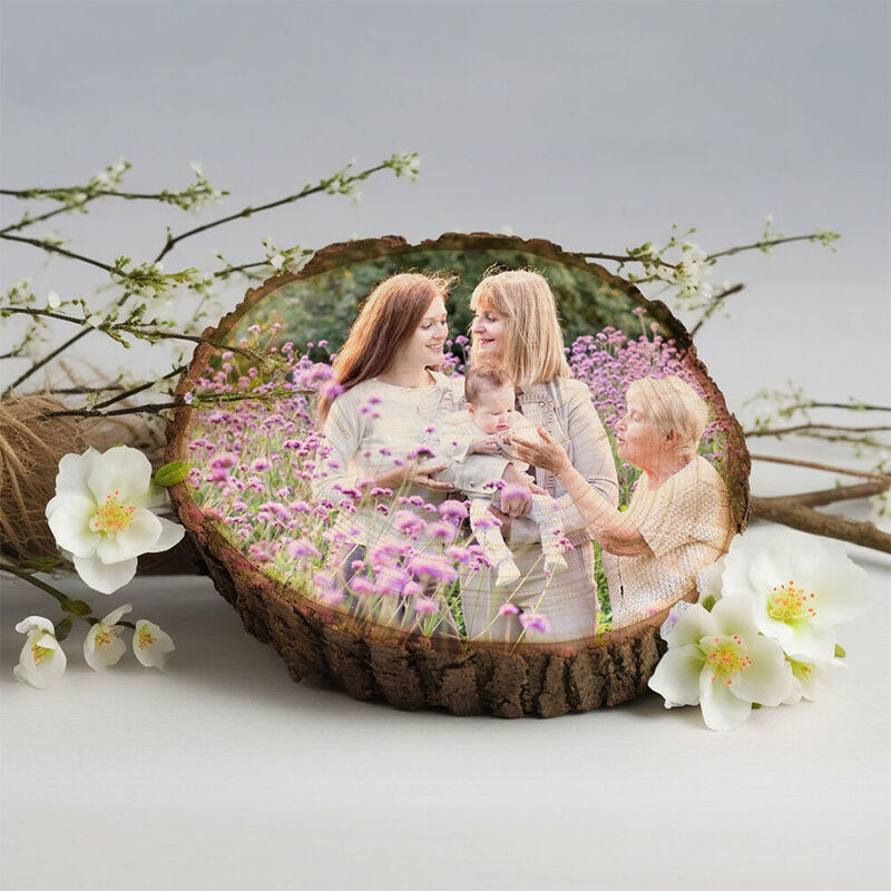 Cadre photo couple personnalisé en bois