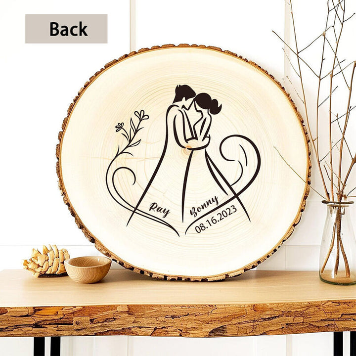 Cadre photo couple personnalisé en bois