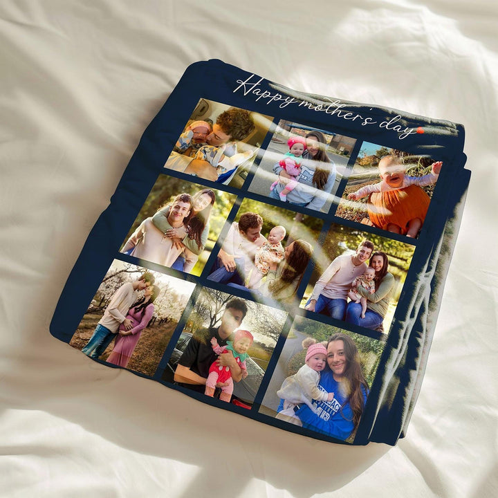 Couverture Polaire Couvertures personnalisées pour la fête des mères avec 9 photos