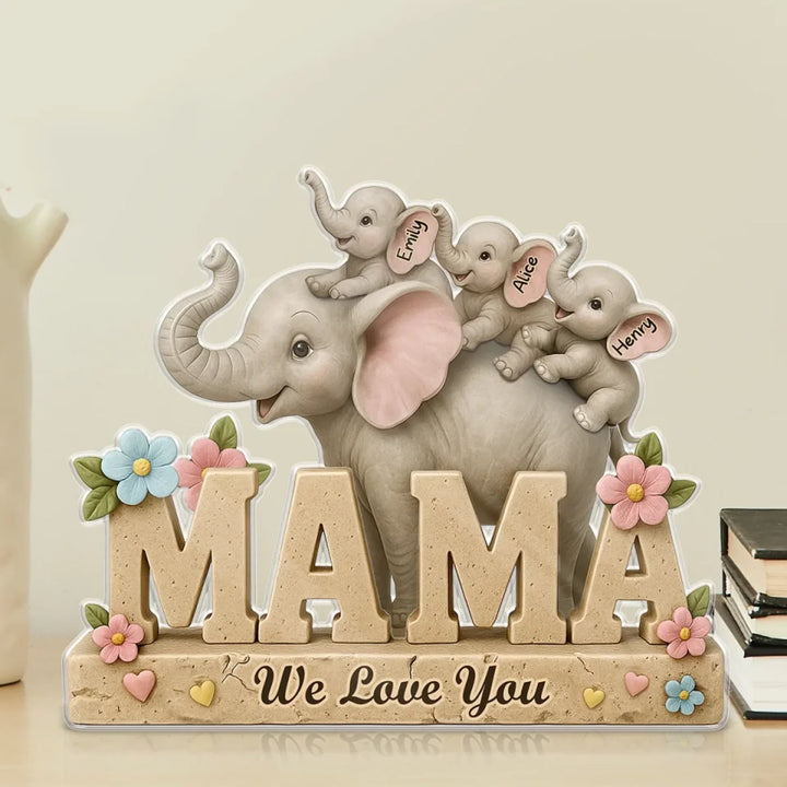 Je t'aime énormément, maman - Plaque acrylique personnalisée pour la famille