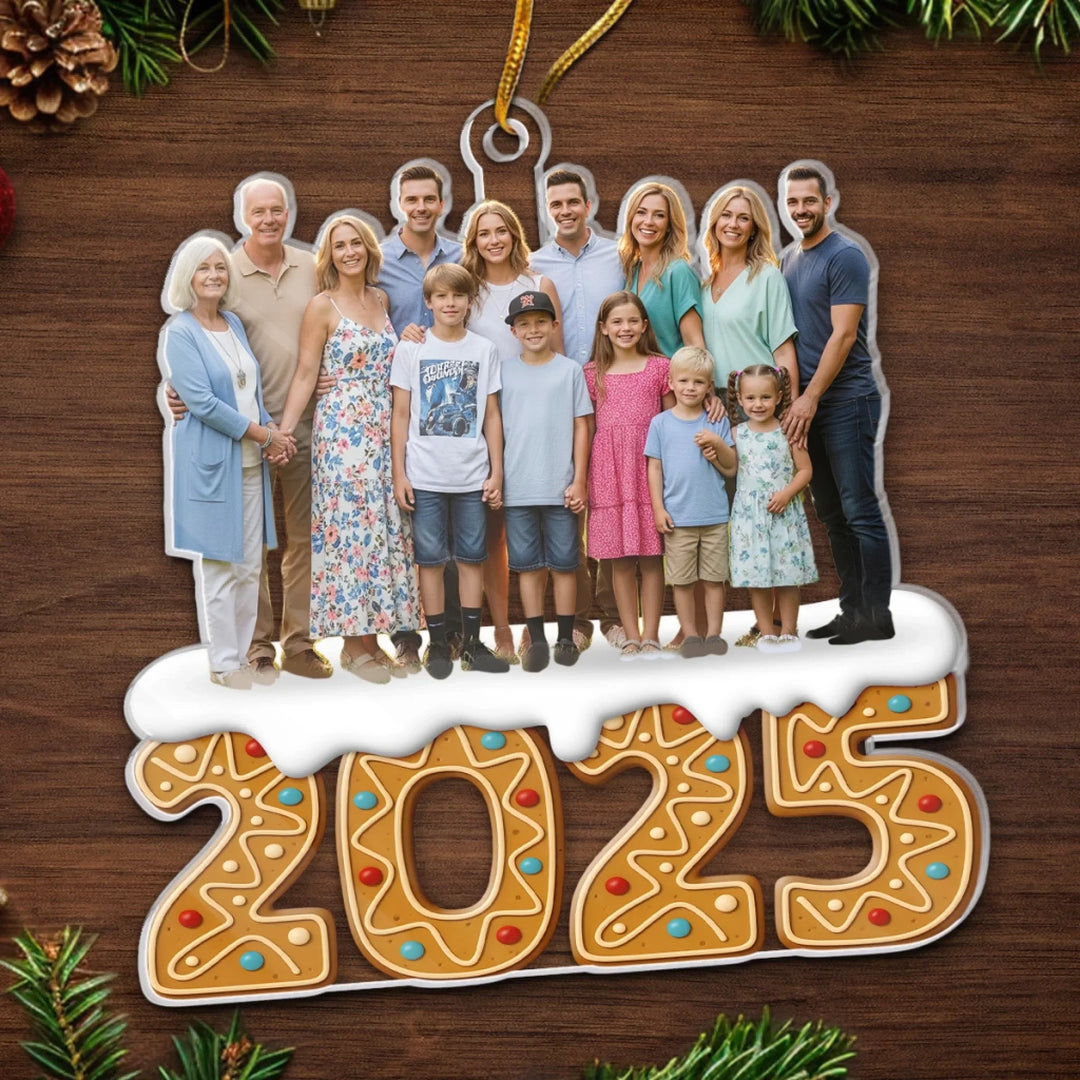Ornement en acrylique personnalisé avec photo – Cadeaux de Noël et d’anniversaire pour maman, papa, frère, sœur, enfants – Enveloppé d’amour