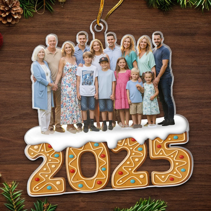 Ornement en acrylique personnalisé avec photo – Cadeaux de Noël et d’anniversaire pour maman, papa, frère, sœur, enfants – Enveloppé d’amour